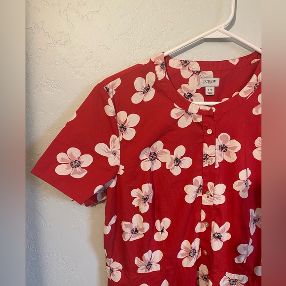 J. Crew Cherry blossom fit and flare cotton midi dress - Picture 4 of 8